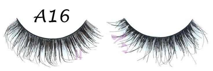 Corner Fake Lashes In Black Hair With Regularly Spaced Curled Lashes #A16