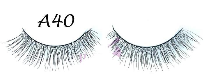 Fashion Real Full Black Hand Made Lashes With Flirty Curl #A40
