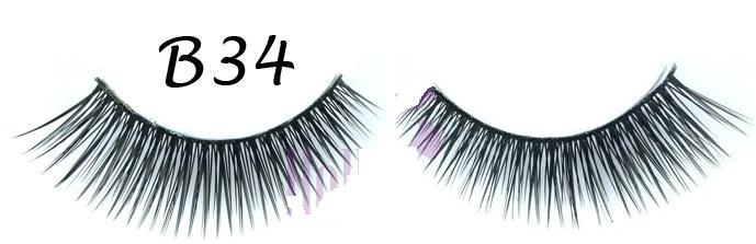 Thick Sweeping Black False Eyelashes #B34