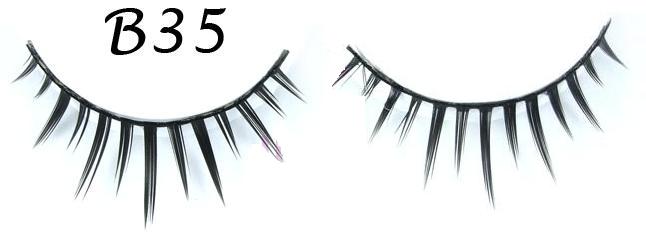 Point Striped Wispy False Eyelashes #B35