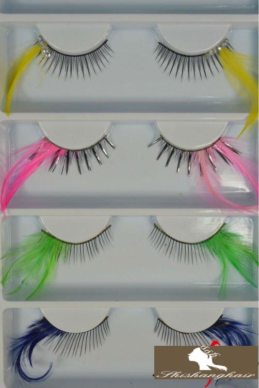 Beautiful and Colorful Feather Eyelashes 