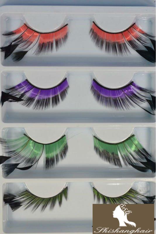 Beautiful and Colorful Feather Eyelashes 