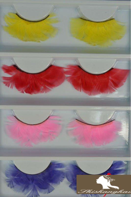 Beautiful and Colorful Feather Eyelashes 