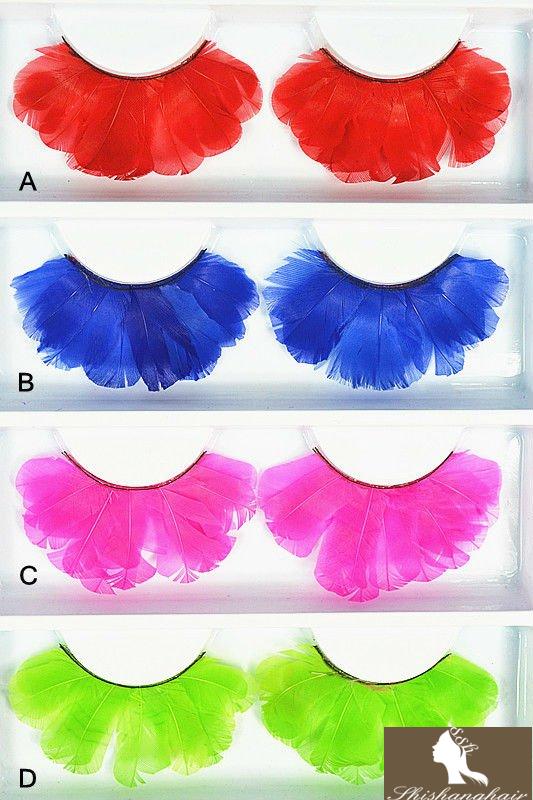 Beautiful and Colorful Feather Eyelashes 