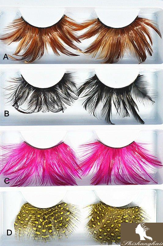 Beautiful and Colorful Feather Eyelashes 