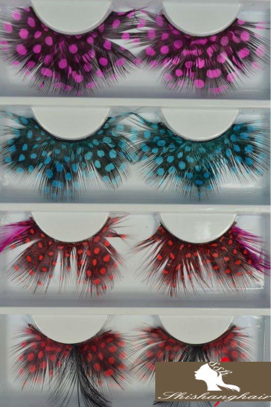 Beautiful and Colorful Feather Eyelashes 