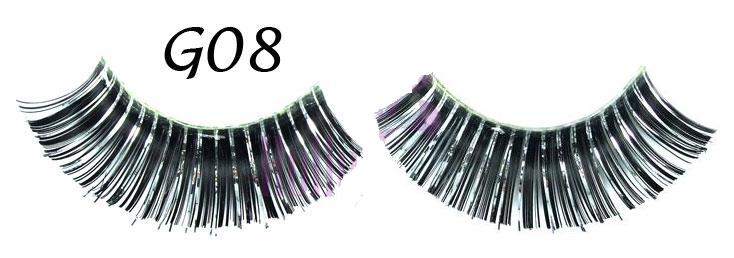 Black and Silver False Eyelashes #G08