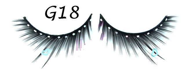 Black False Eyelashes with Sparkles #G18