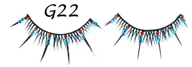 Crisscross False Eyelash with Beads #G22