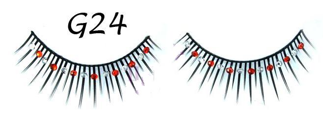 False Eyelashes with Colored Beads #G24